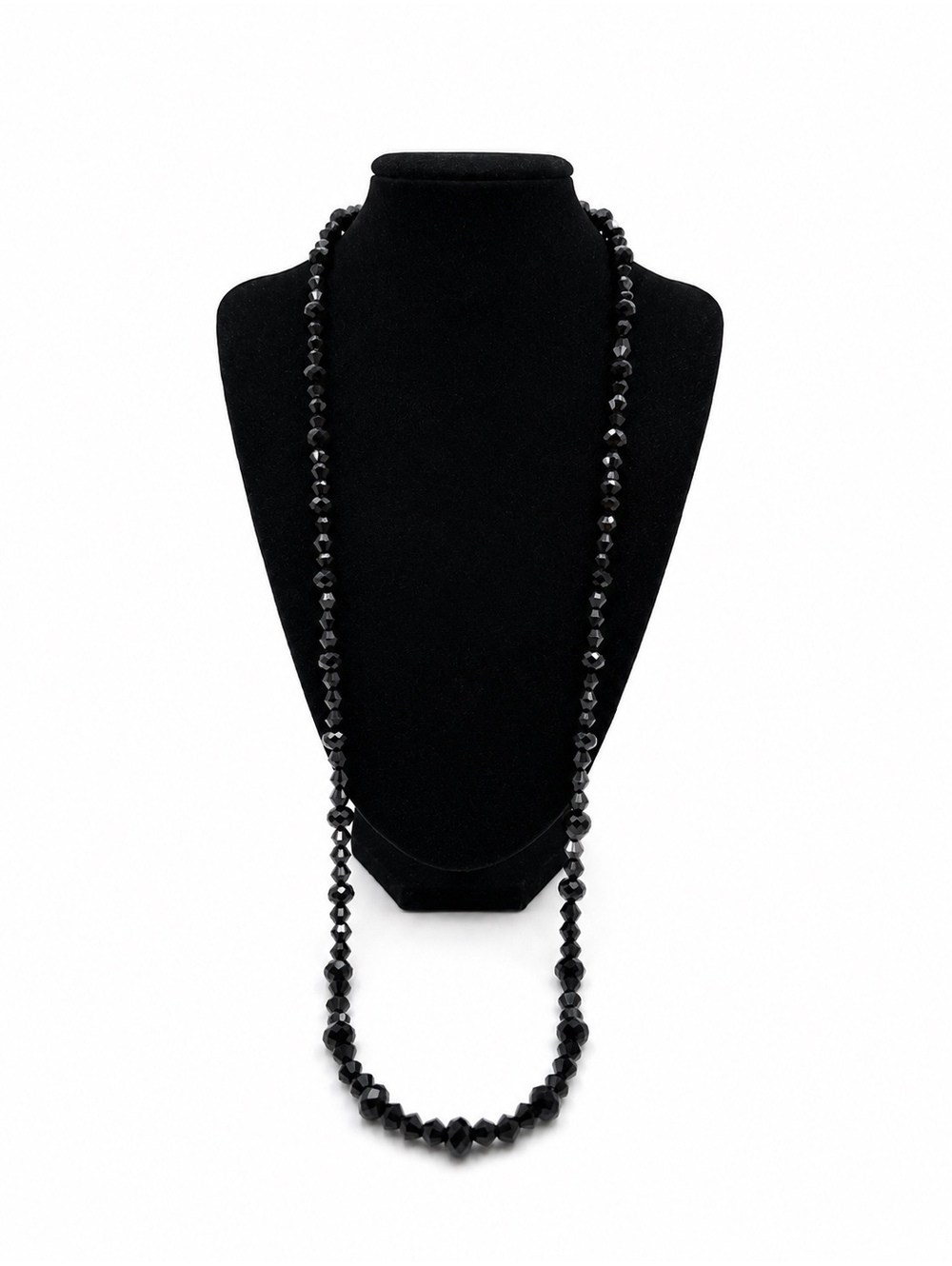 Jewelry By GG Black Jet Small Bead Costume 14.5" Beaded Necklace